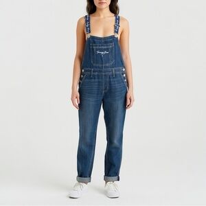 VINTAGE 90s Y2K TOMMY HILFIGER Tommy Jeans Spellout Cuffed Denim Overalls